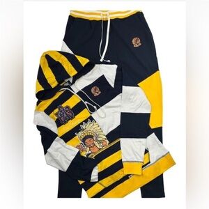 Hustle Gang rugby stripe hoodie and pants / tracksuit Size Medium